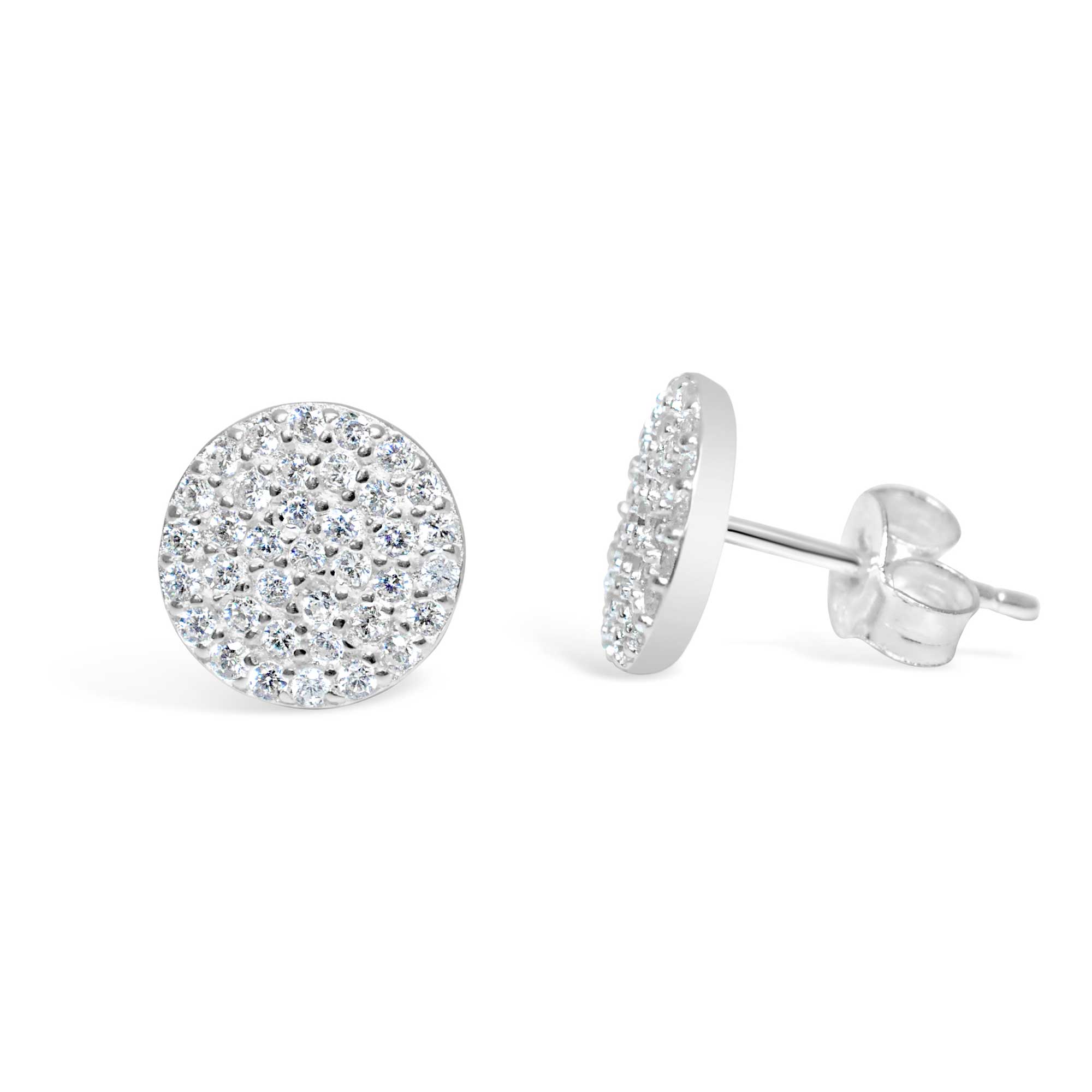 Stia Pavé Disk Earring - Silver: Precious Accents, Ltd.