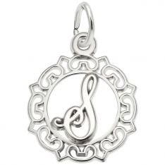 Rembrandt Fencing Oval Disc Charm, Sterling Silver: Precious Accents, Ltd.