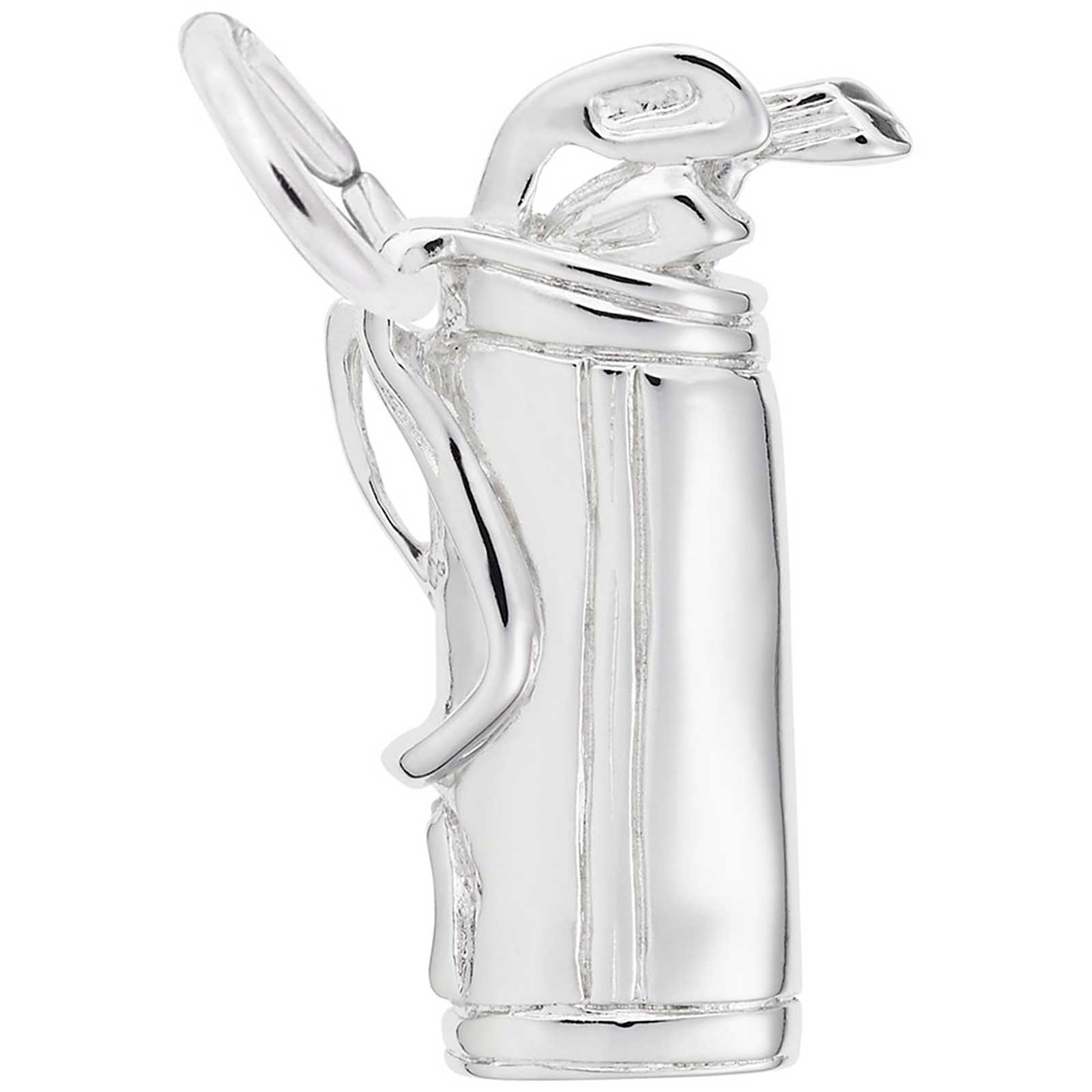 14K White Gold Golf Bag with Clubs Charm