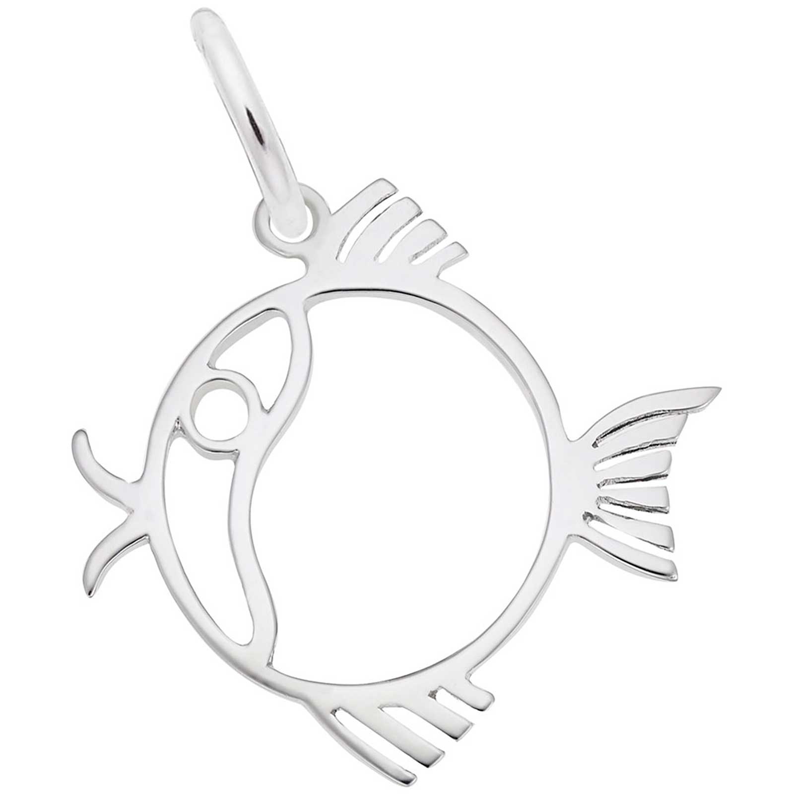 Rembrandt Fish Charm, 14K White Gold