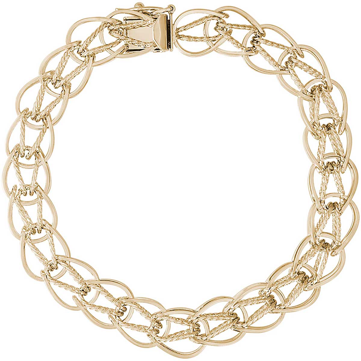 Rembrandt Oval Fancy Link Classic Bracelet, Gold Plated Silver ...