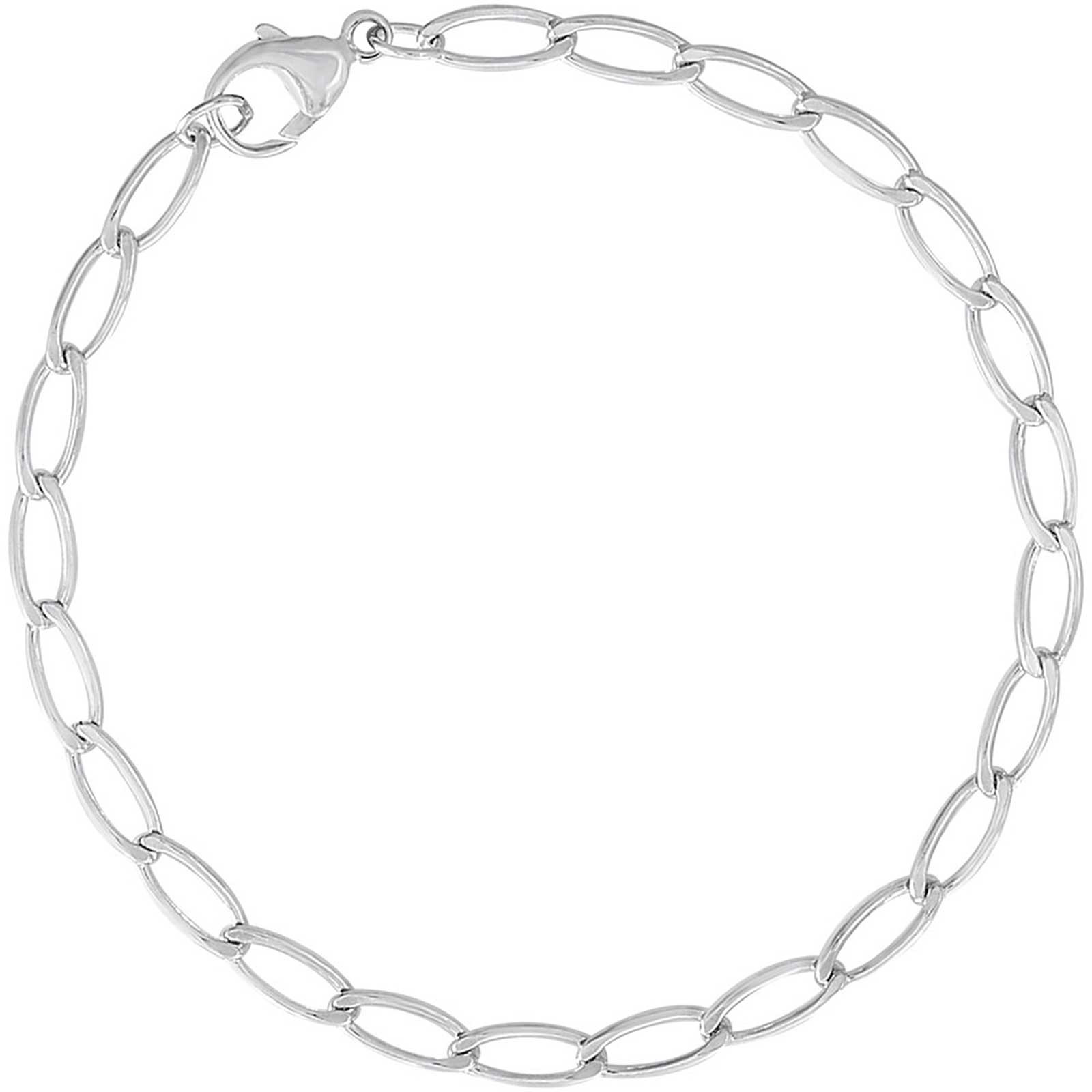 Rembrandt Elongated Oval Link Classic Bracelet, Sterling Silver ...