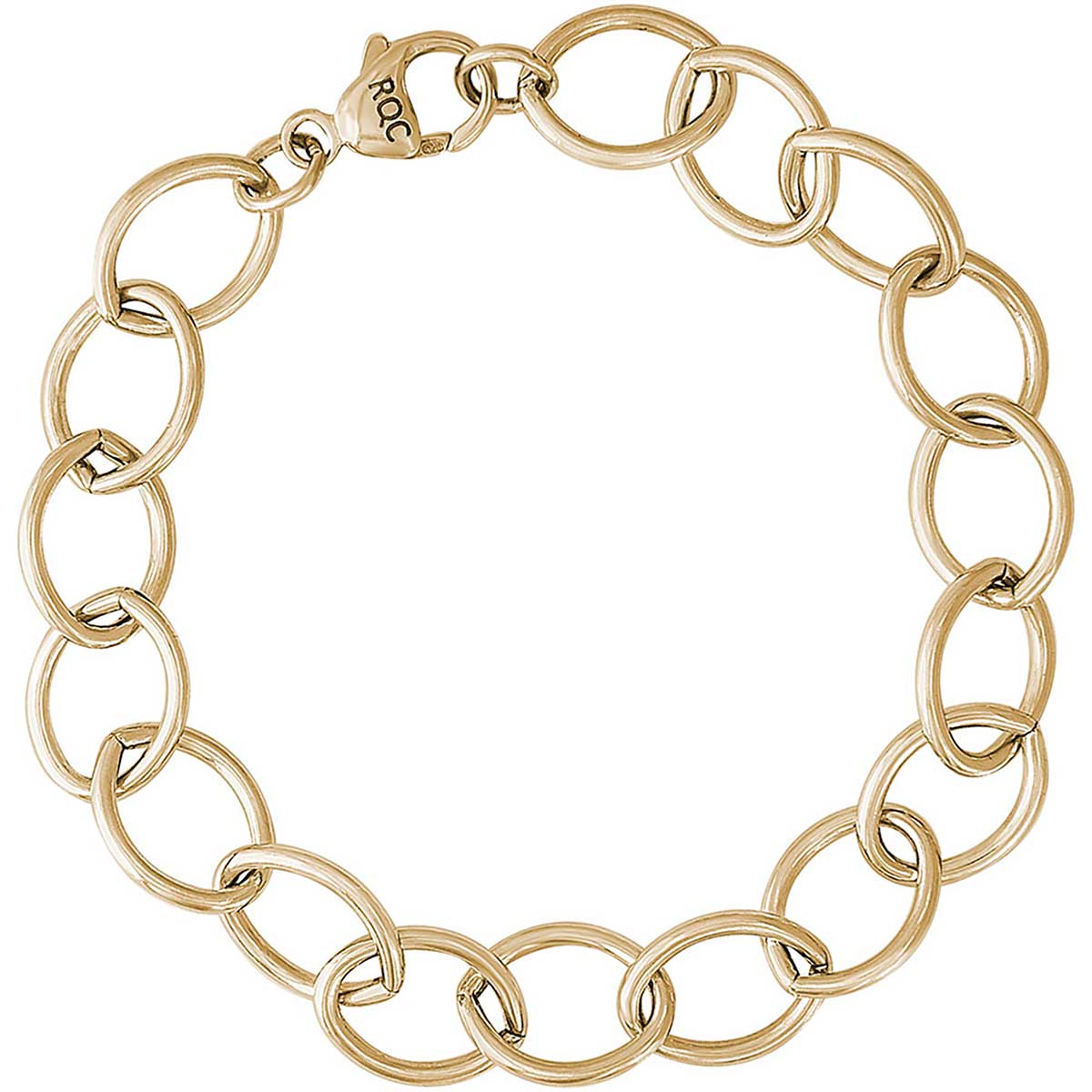 Rembrandt Single Link Open Curb Classic Bracelet, 14K Yellow Gold ...