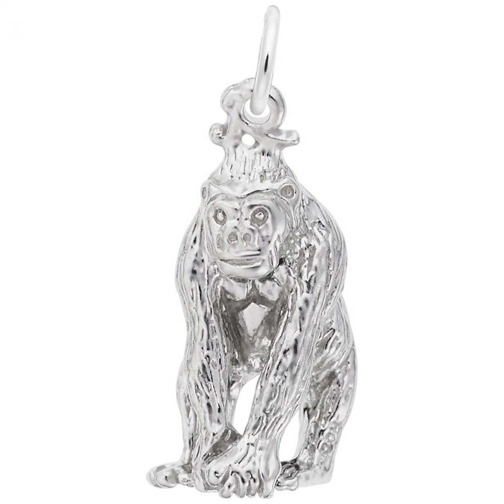 Rembrandt Gorilla Charm, 14K White Gold