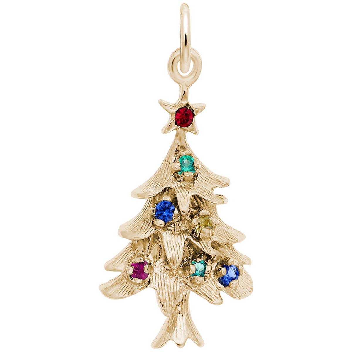 Rembrandt Christmas Tree with Ornaments Charm, 10K Yellow Gold ...