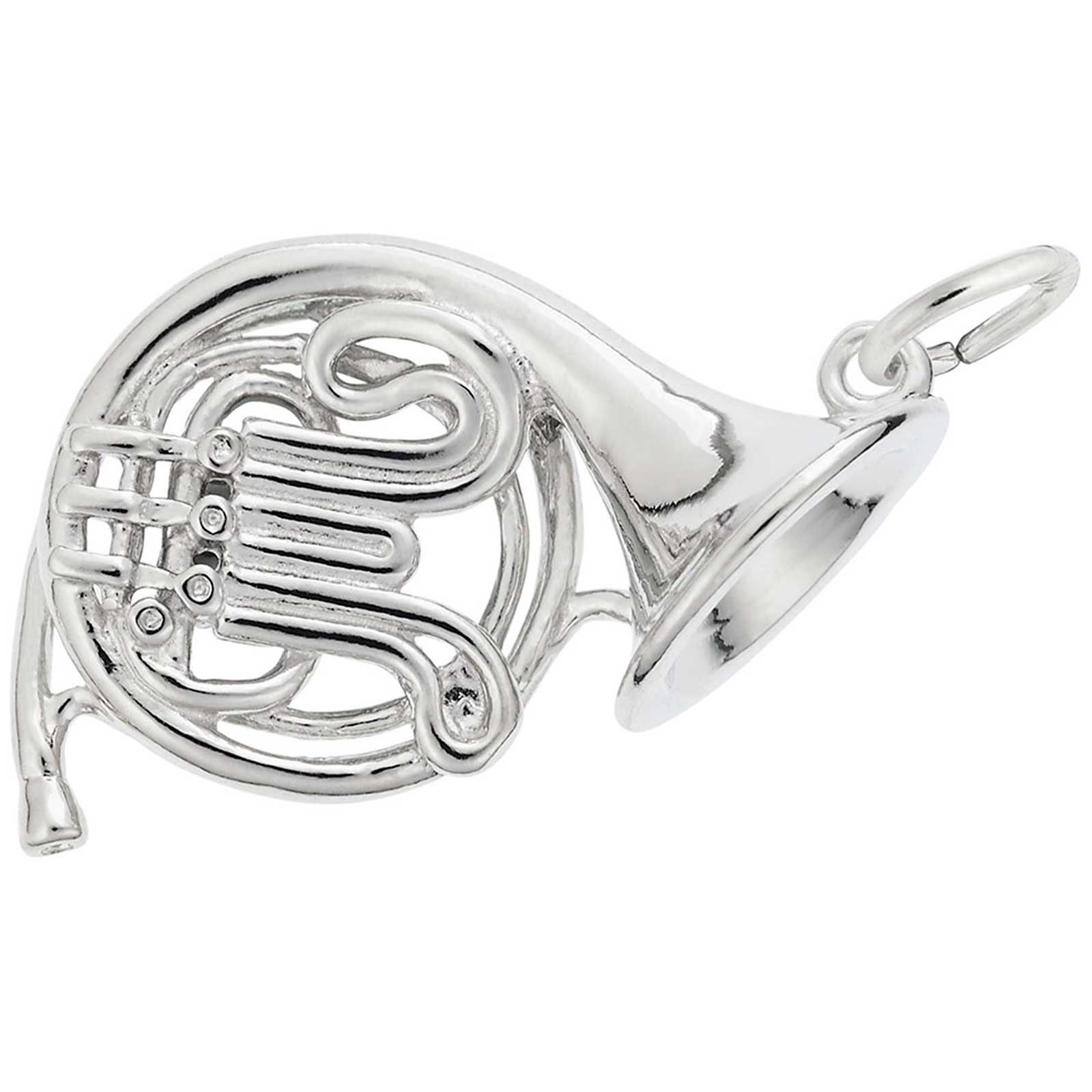 Rembrandt French Horn Charm, 14K White Gold