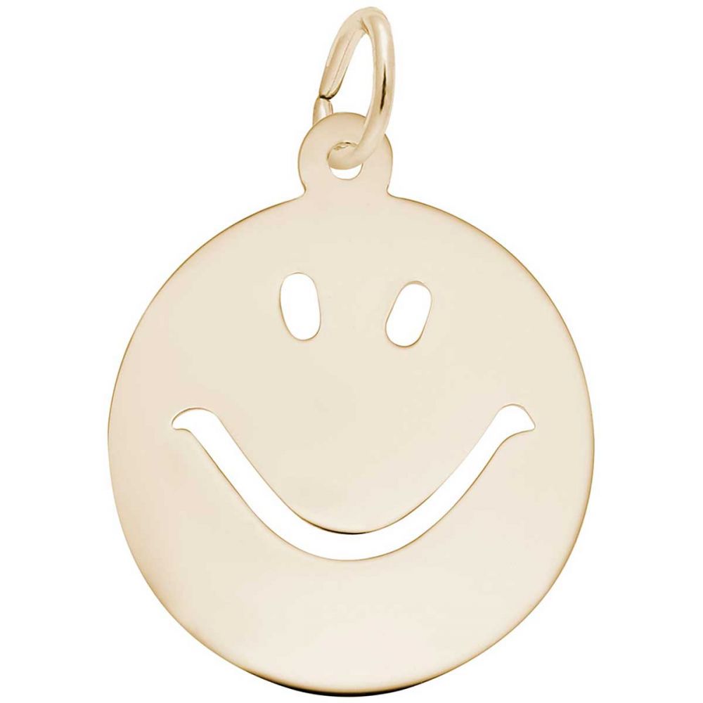 Rembrandt Happy Face Charm, 14K Yellow Gold