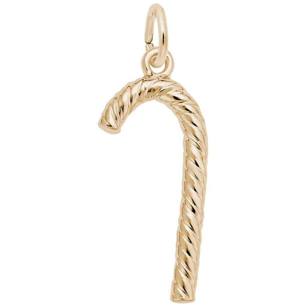 Rembrandt Candy Cane Charm, Gold Plated Silver