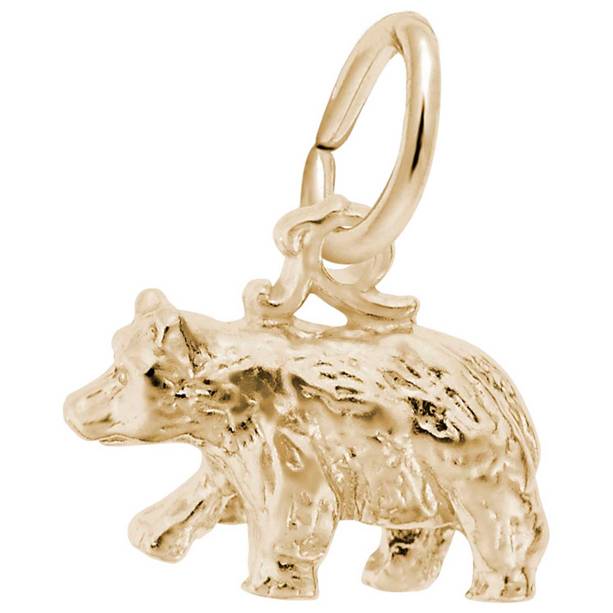 Rembrandt Black Bear Charm, 14K Yellow Gold