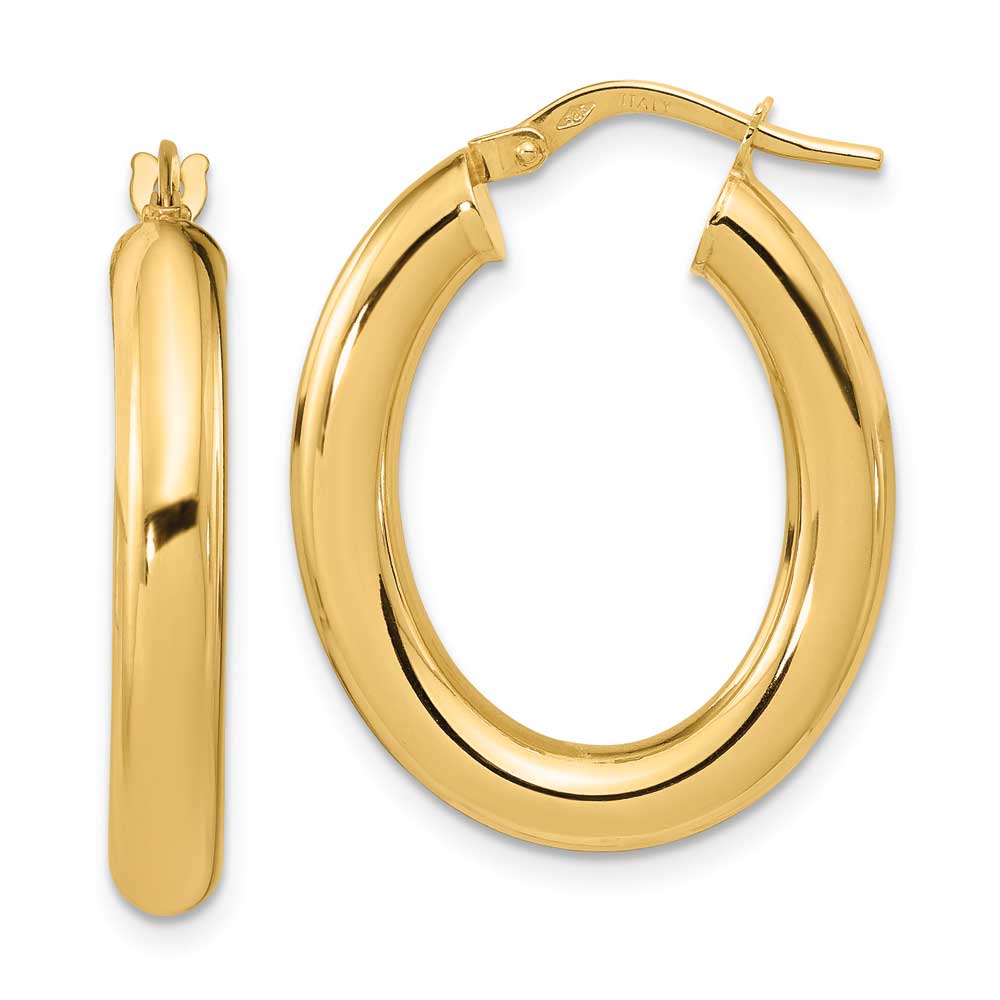 14k Polished Oval Hoops: Precious Accents, Ltd.