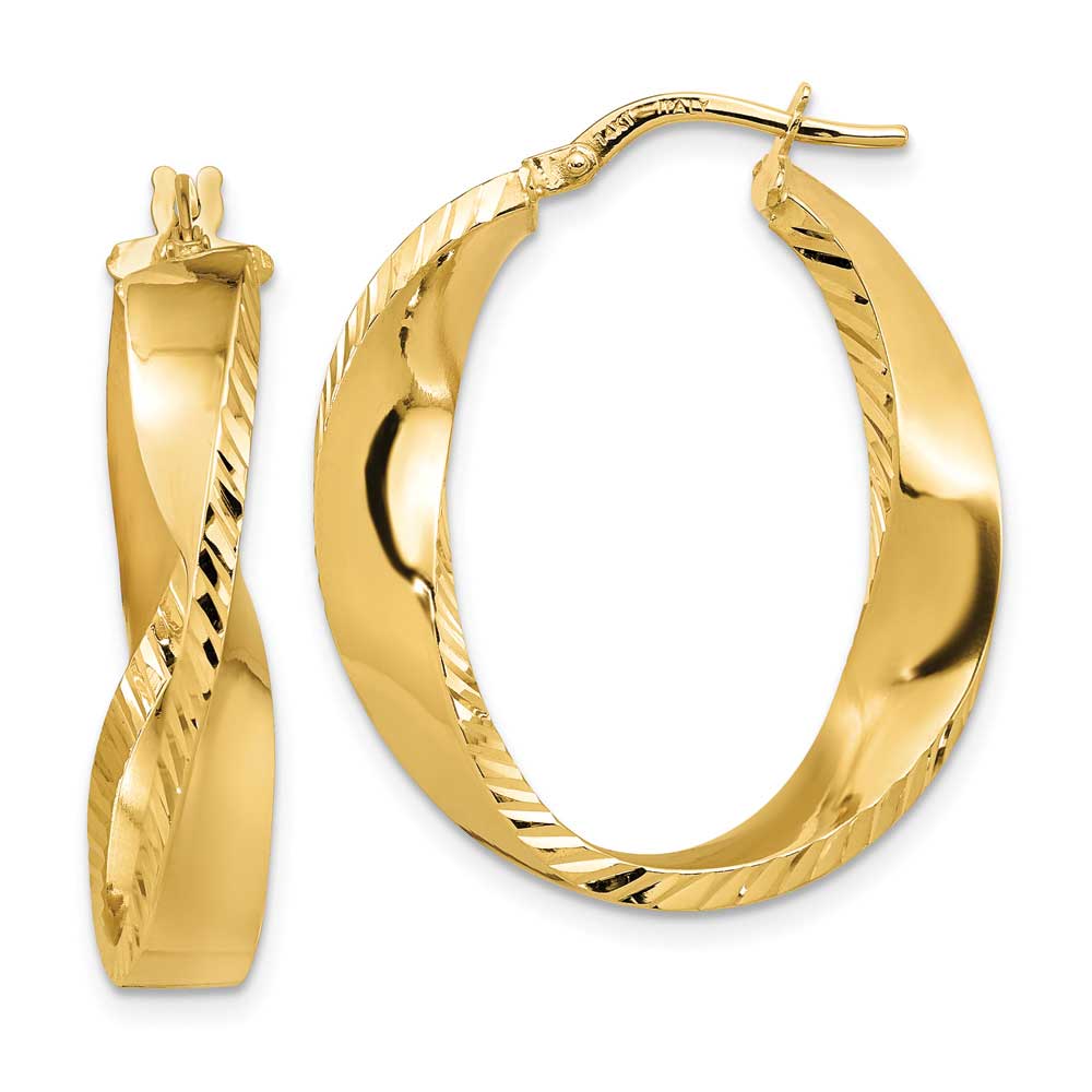 14k Polished Twisted Hoop Earrings: Precious Accents, Ltd.