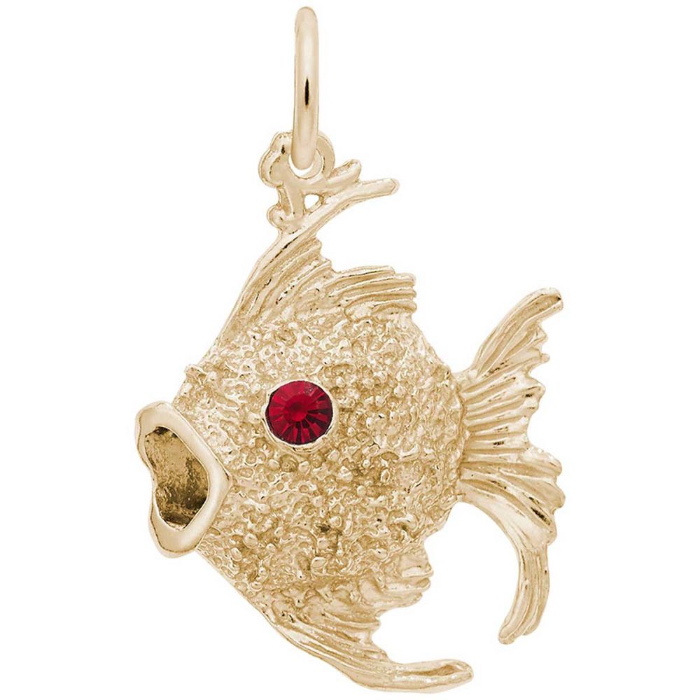 Rembrandt Angelfish with Stones Charm, 14K Yellow Gold: Precious Accents,  Ltd.