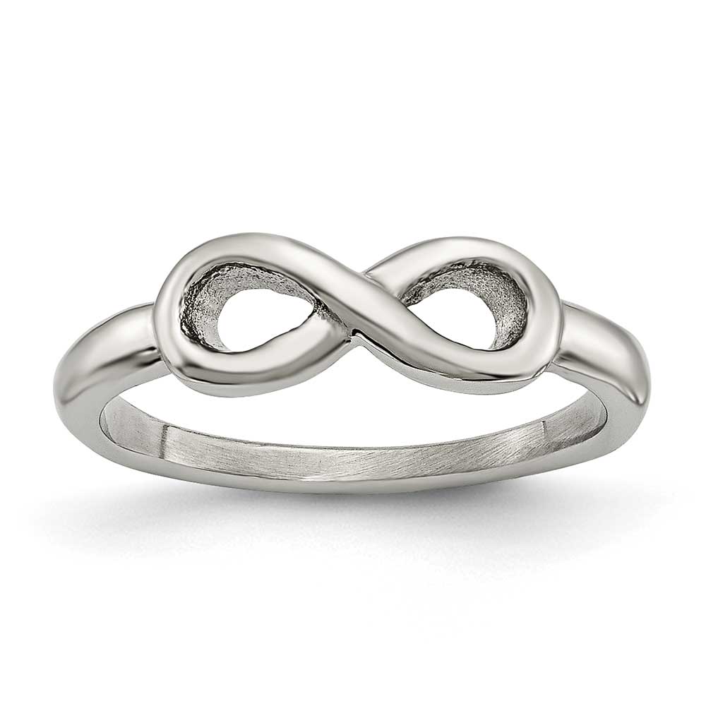 Stainless Steel Polished Infinity Symbol Ring: Precious Accents, Ltd.