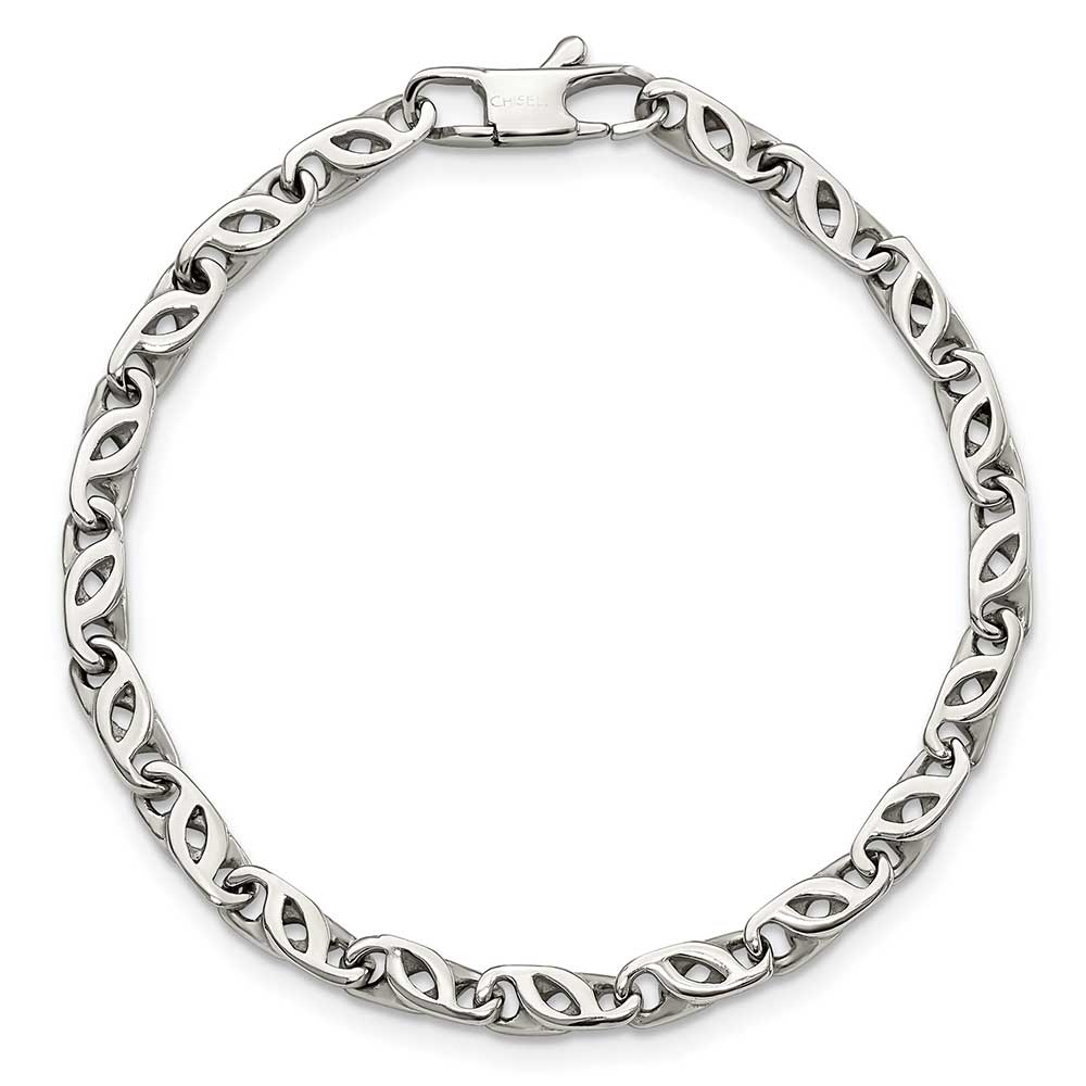 Stainless Steel Polished Fancy Link 7.5in Bracelet: Precious Accents, Ltd.