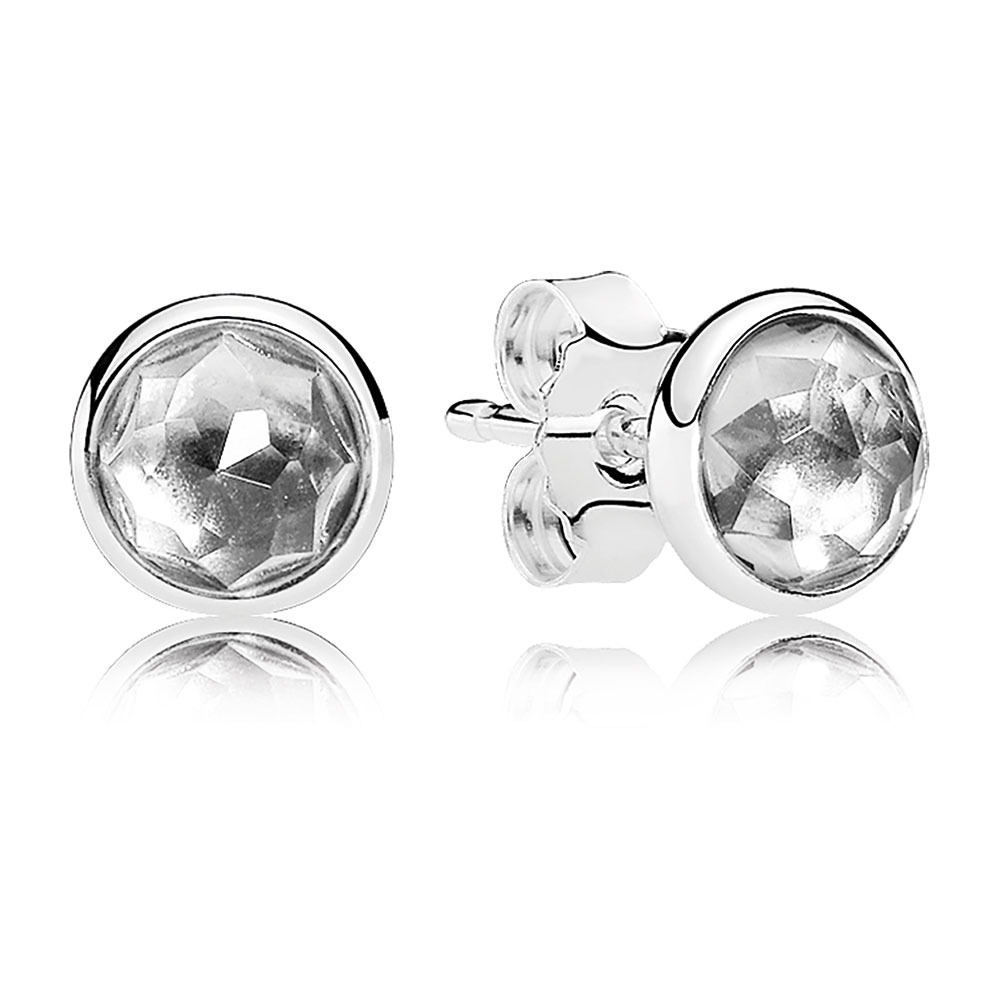 Pandora April Droplets Earrings Rock Crystal Precious Accents Ltd 