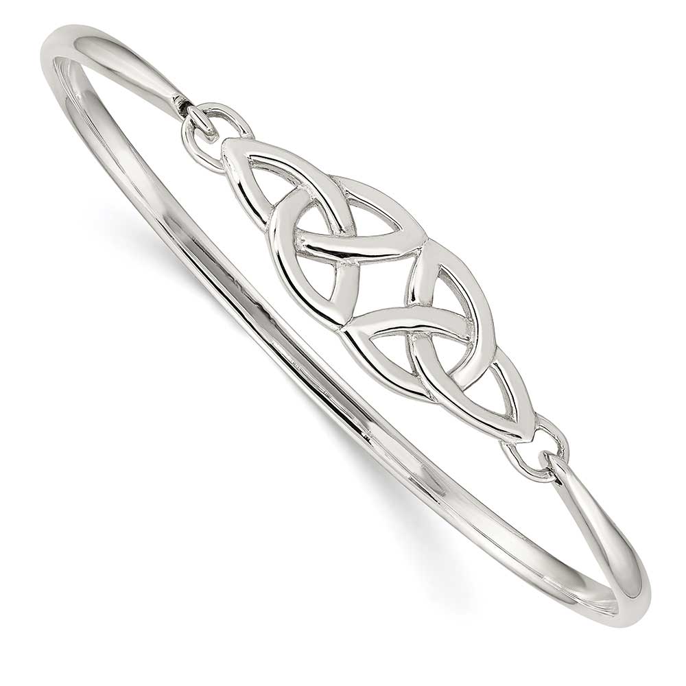 Sterling Silver Polished Celtic Bangle Precious Accents Ltd   QB1246 