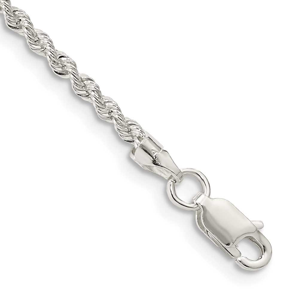 Sterling Silver 2.3mm Solid Rope Chain Anklet: Precious Accents, Ltd.