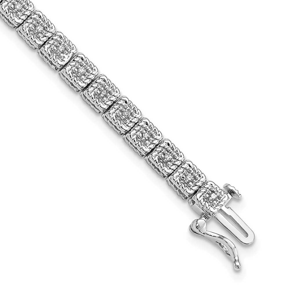 Sterling Silver Rhodium Plated Diamond Bracelet Precious Accents Ltd