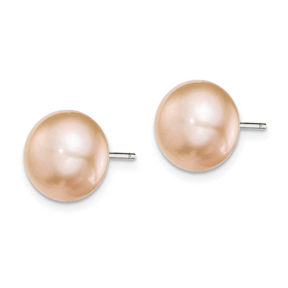 Jewelry 14k 7-8mm Pink Button FW Cultured Pearl Stud Post Earrings