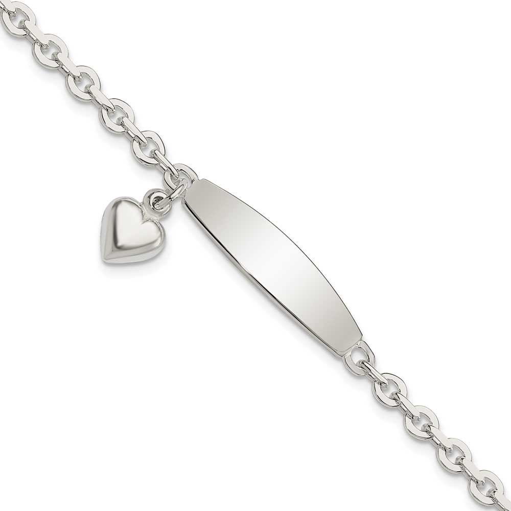 925 Sterling Silver Rolo Bracelet with Sterling Silver Heart Locket