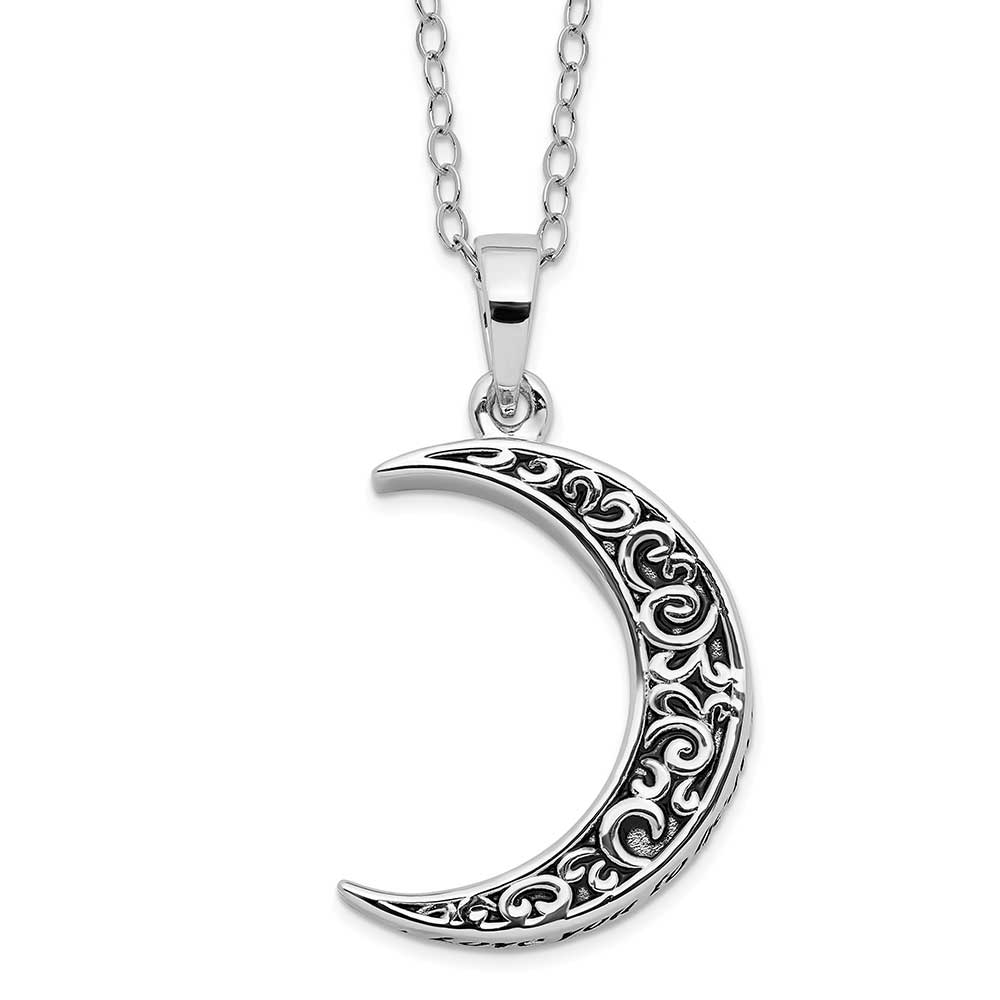 Sterling Silver Rhodium-plated Antiqued Ash Holder 18in. Necklace ...