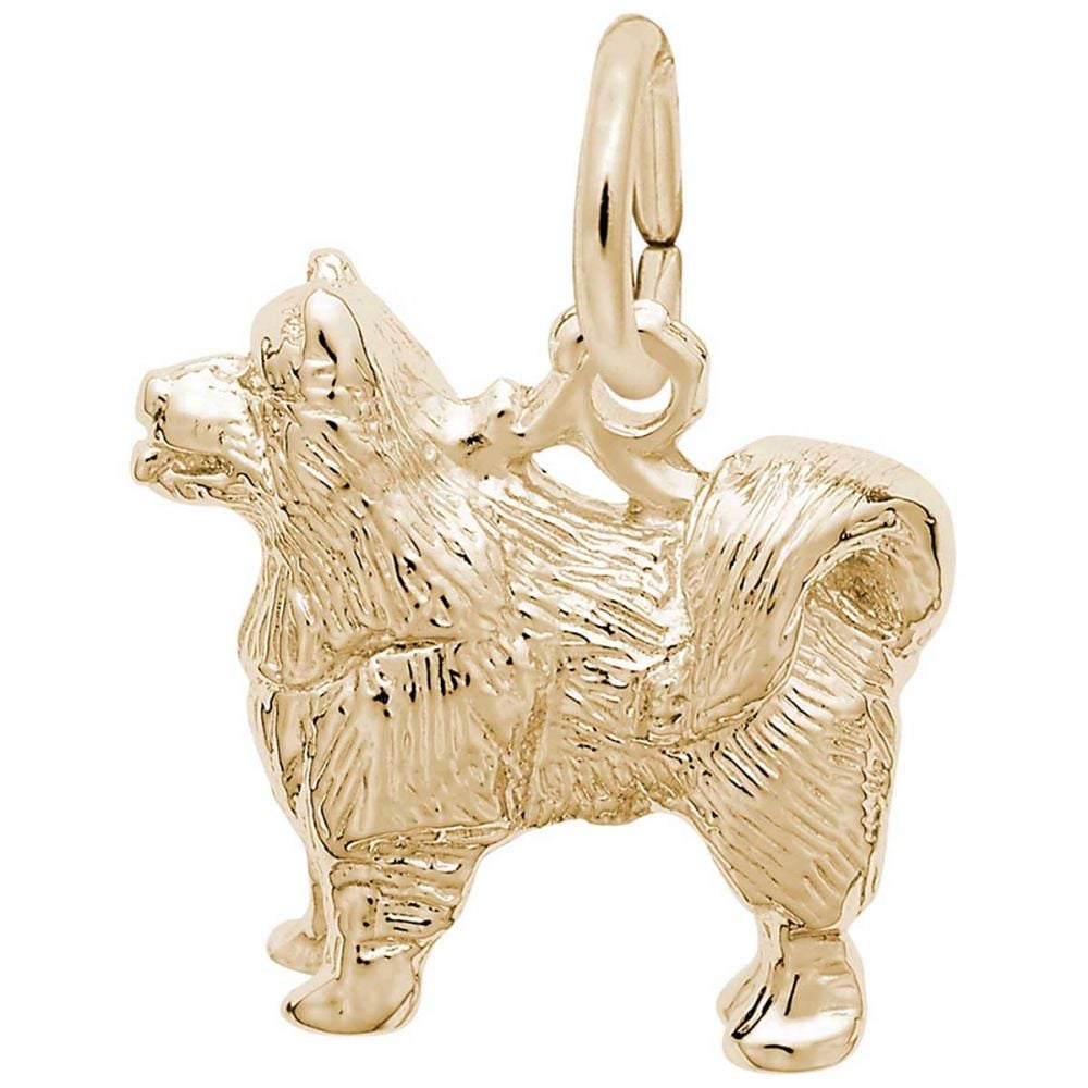 Rembrandt Charms Golden Retriever Charm with Lobster Clasp, 10K