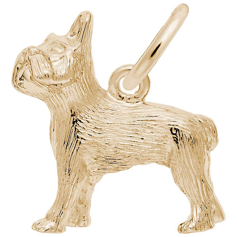 Rembrandt French Bulldog Charm, 14K Yellow Gold