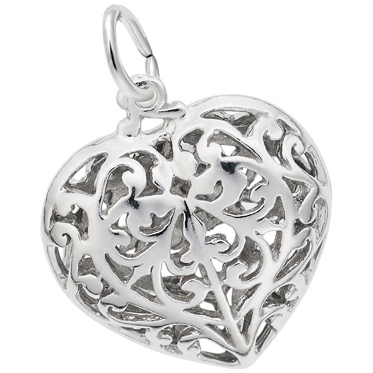 Rembrandt Filigree Heart Charm, Sterling Silver: Precious Accents, Ltd.