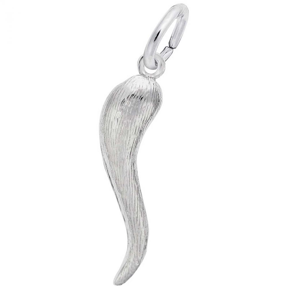 14k white gold italian horn