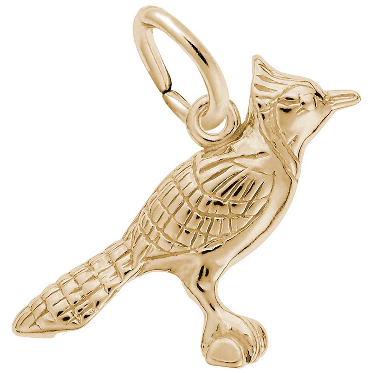 Rembrandt Blue Jay Charm, 10K Yellow Gold