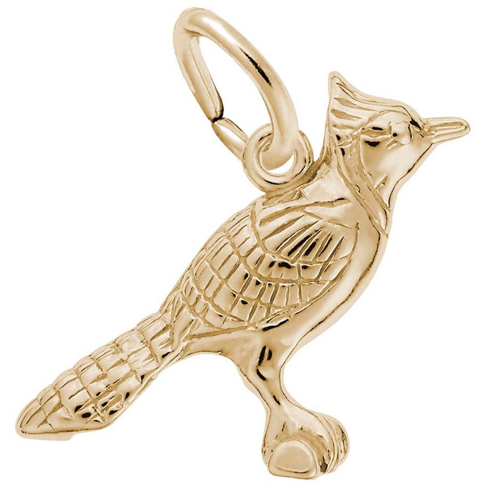 Rembrandt Blue Jay Charm, 10K Yellow Gold: Precious Accents, Ltd.