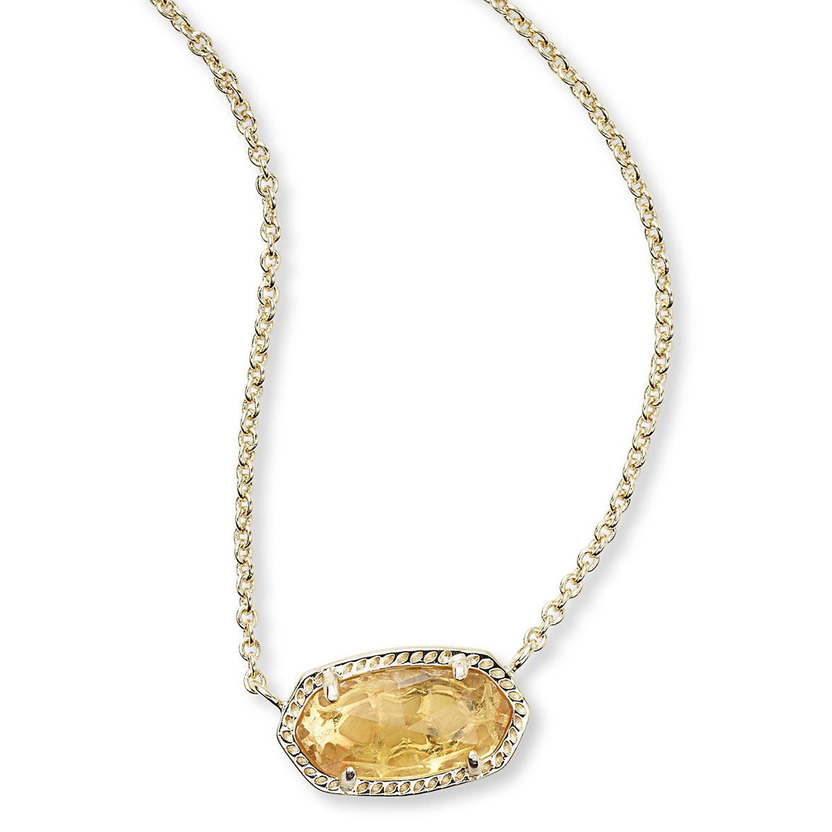 Kendra Scott Elisa Necklace Gold Orange Citrine (Nov