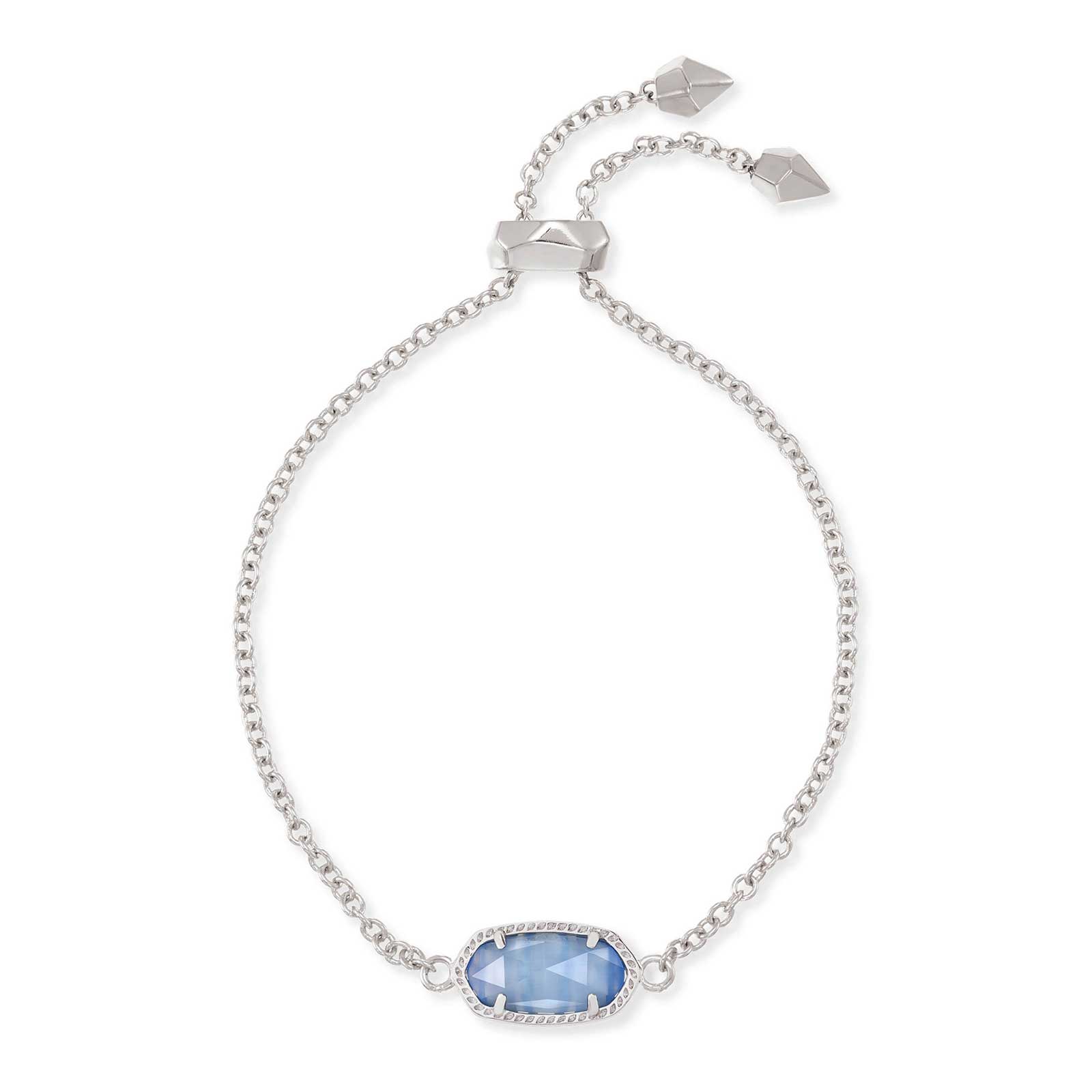 Kendra Scott Elaina Silver Adjustable Chain Bracelet in Periwinkle