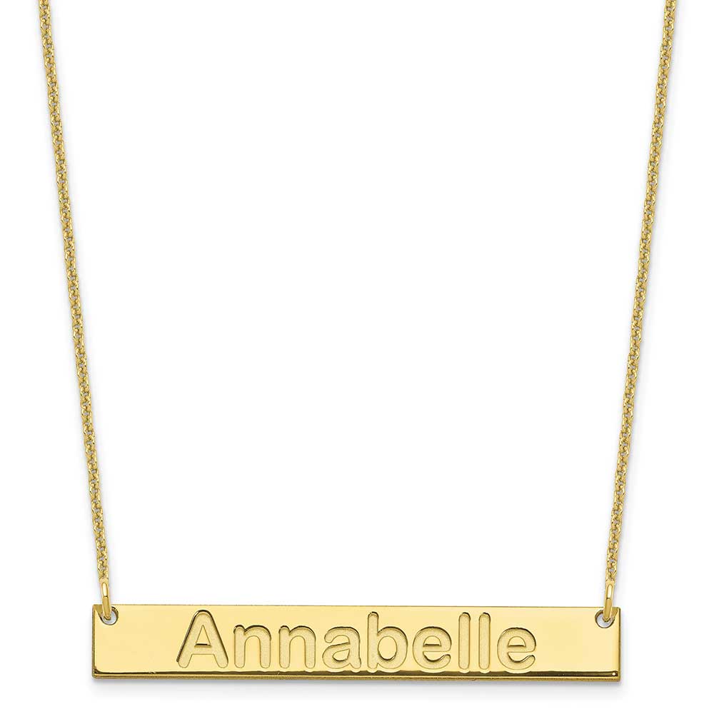 10K Medium Polished Arial Rounded Bar Necklace: Precious Accents, Ltd.