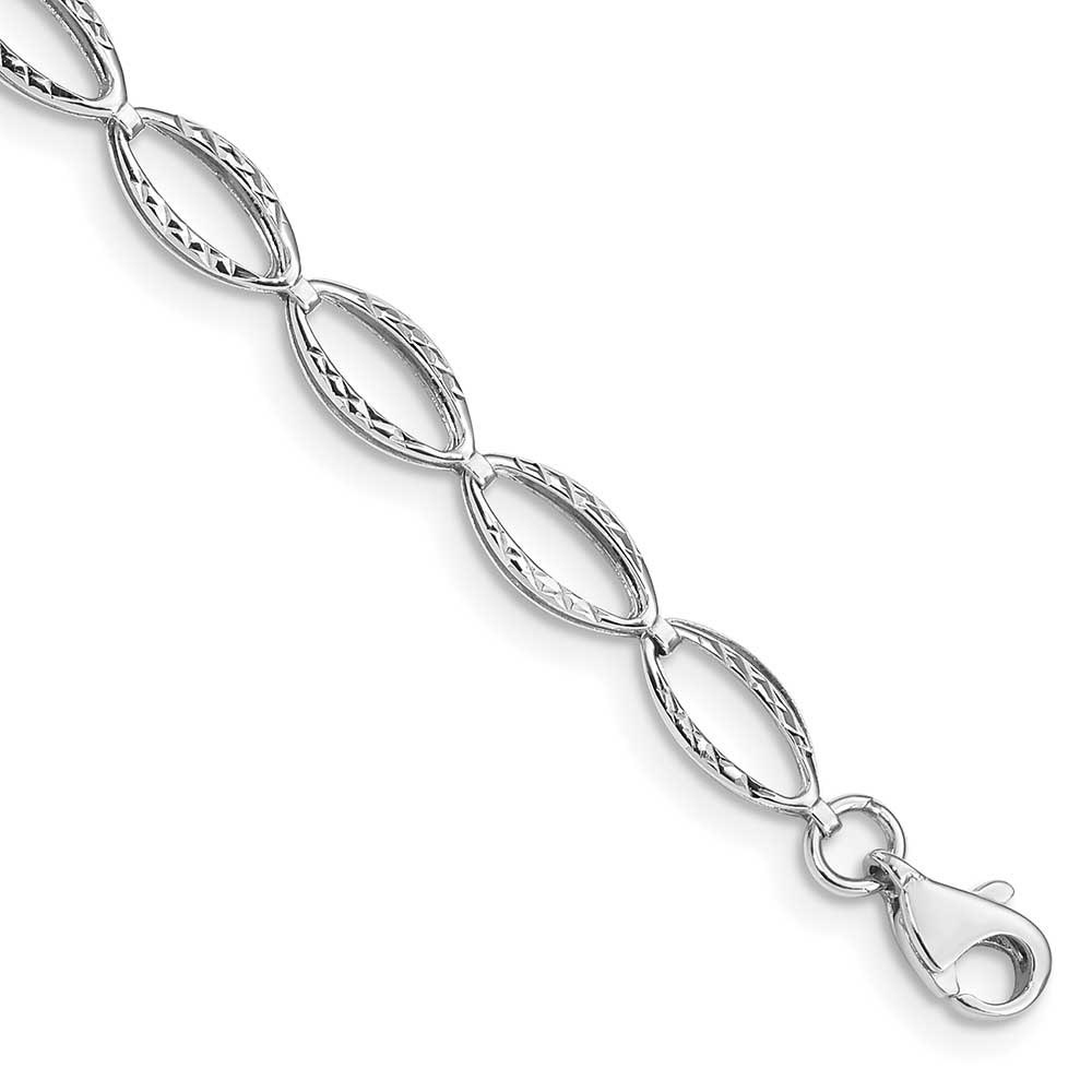 Uno de 50 Long Silver Oval Link Bracelet with Lobster Clasp