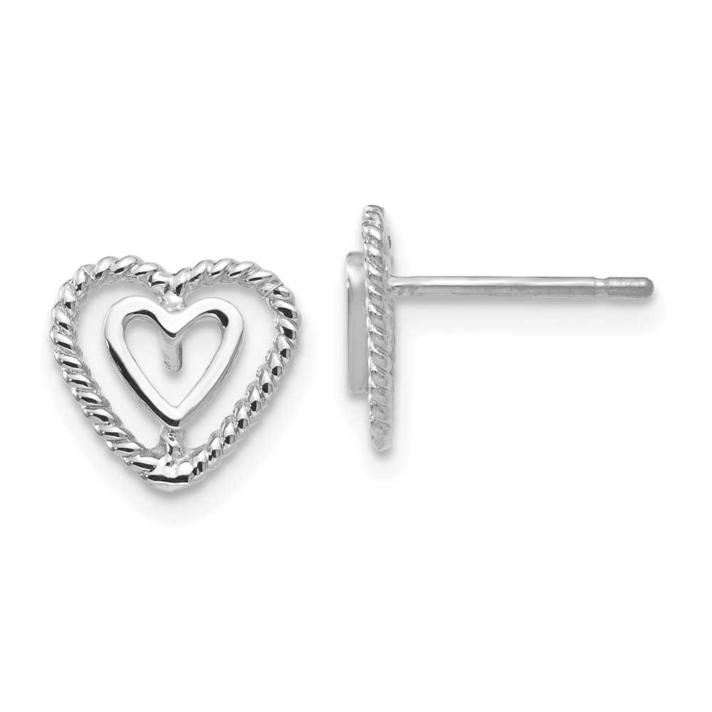 14k White Gold Heart Earrings: Precious Accents, Ltd.