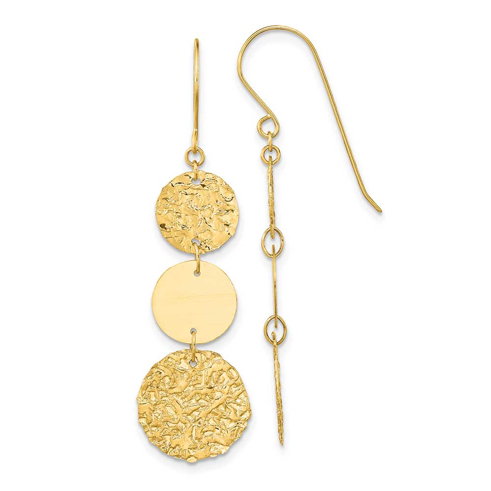 14K 3-Tier Circle Drop Dangle Earring: Precious Accents, Ltd.