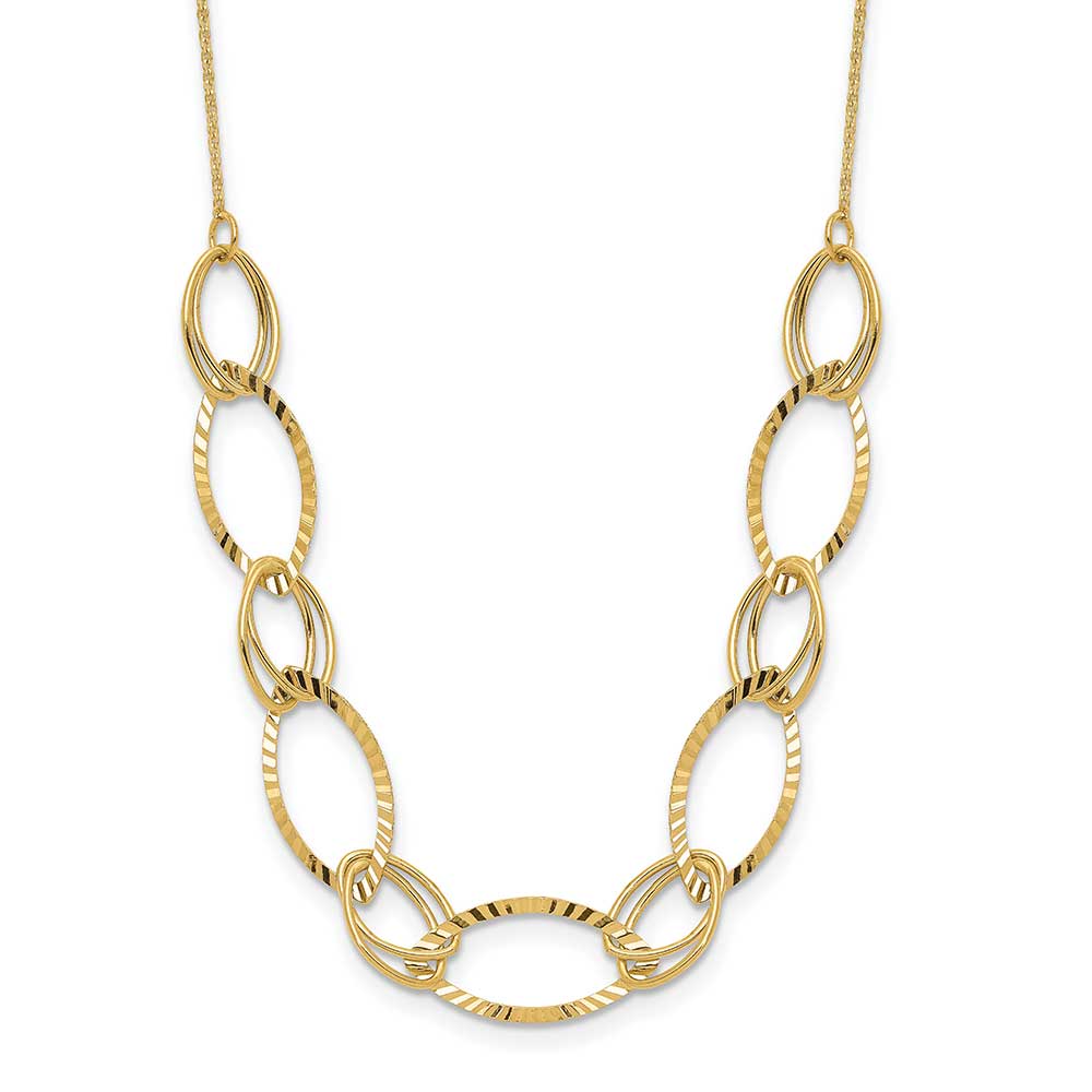 14K Polished D/C Oval Link Necklace: Precious Accents, Ltd.