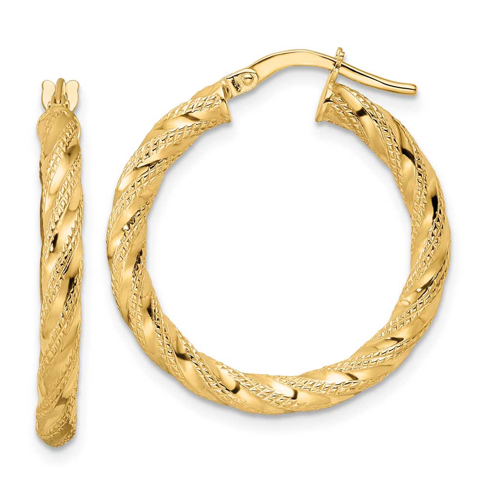 14K Polished Twisted Hoop Earrings: Precious Accents, Ltd.