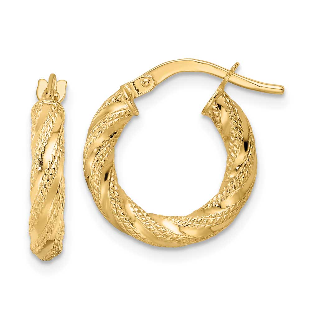 14K Polished Twisted Hoop Earrings: Precious Accents, Ltd.