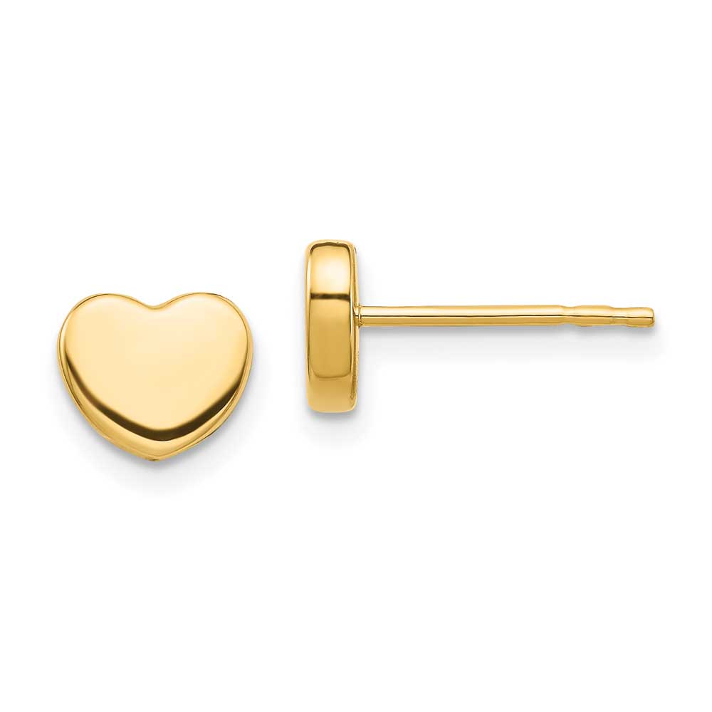 14K Polished Heart Post Earrings: Precious Accents, Ltd.