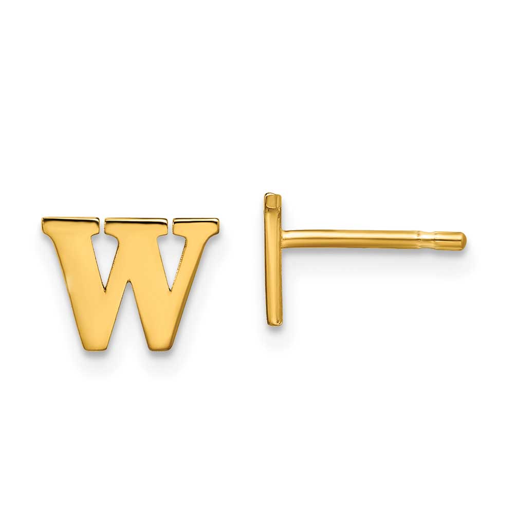 14KY Letter W Initial Post Earrings: Precious Accents, Ltd.