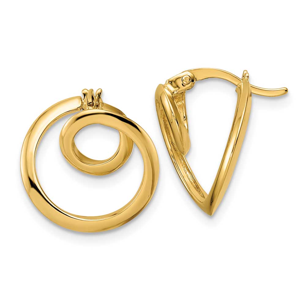 14K Yellow Gold Polished Circle Earrings