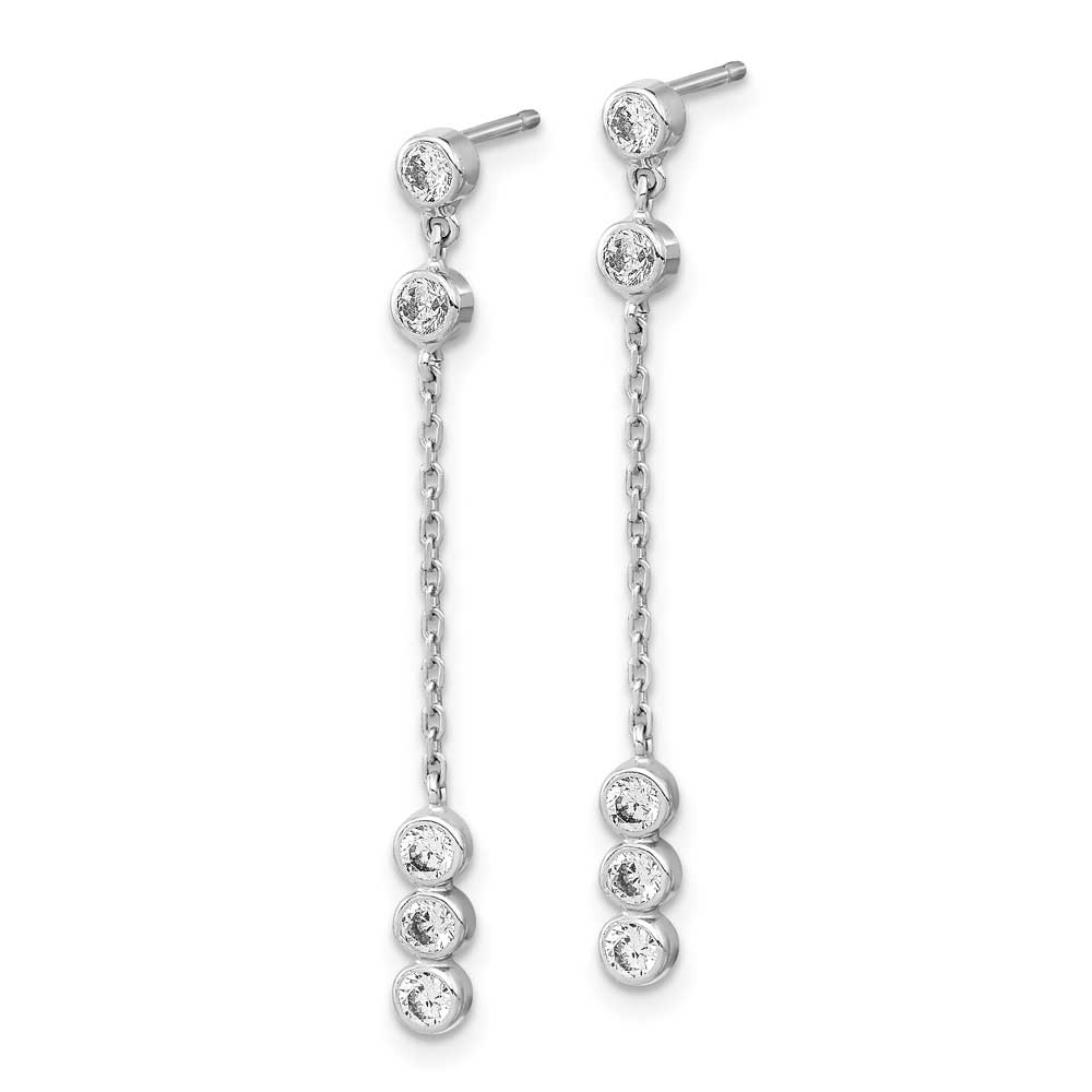 14K White Gold CZ Chain Link Dangle Earrings: Precious Accents, Ltd.