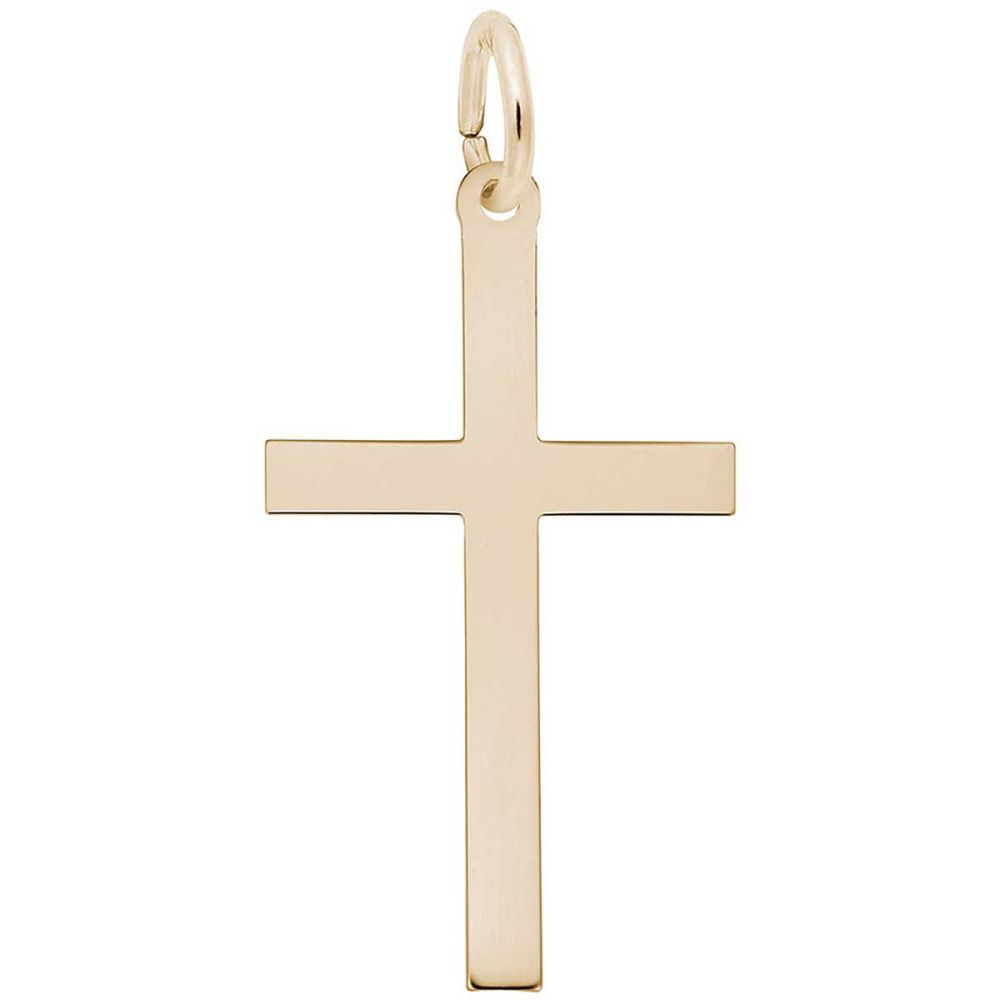 Rembrandt Cross Charm, 14K Yellow Gold