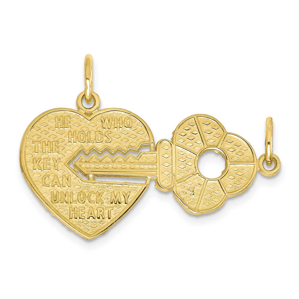 10K Gold Heart and Key Break-apart Charm: Precious Accents, Ltd.