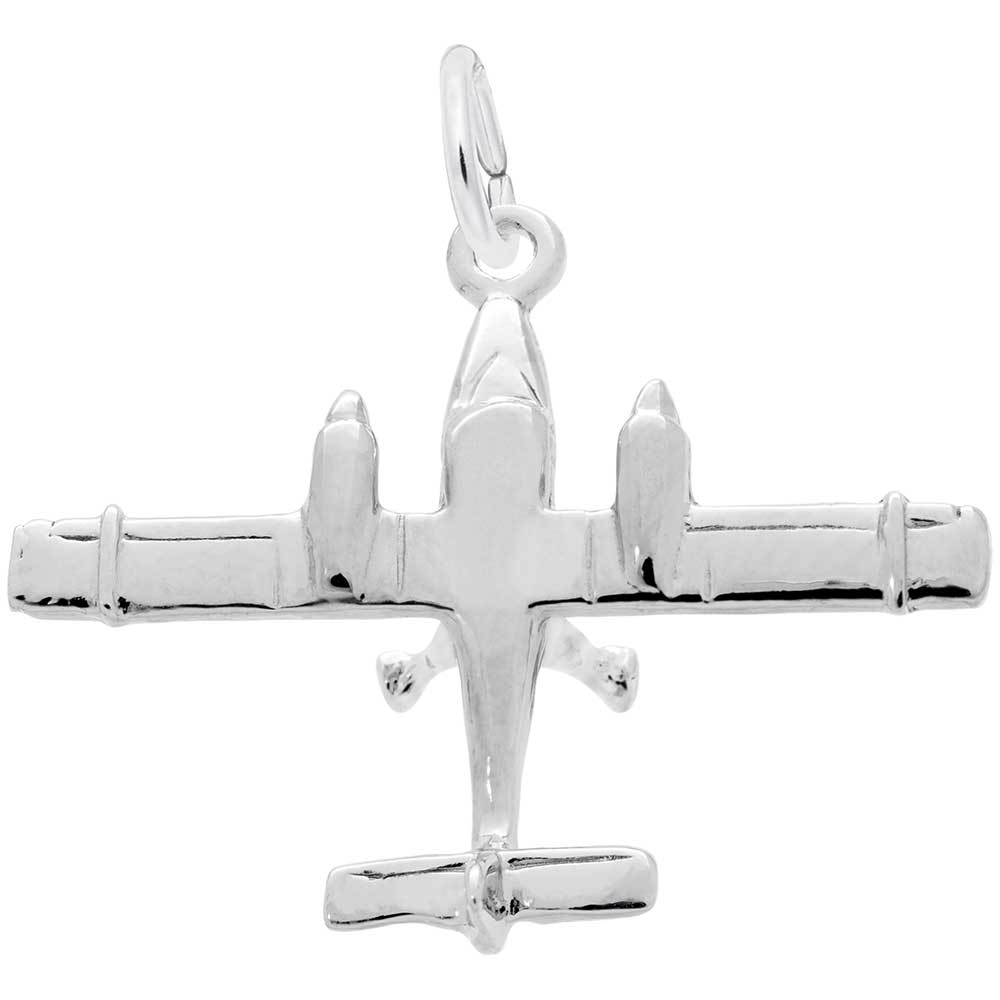 Aviation Necklace Silver Airplane with engines