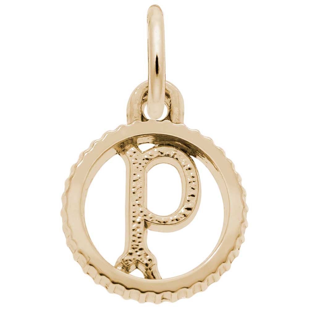 Initial Charm P / 14K Yellow Gold