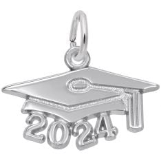 Rembrandt Charms Lamp of Learning Graduation Disc Charm， 14K