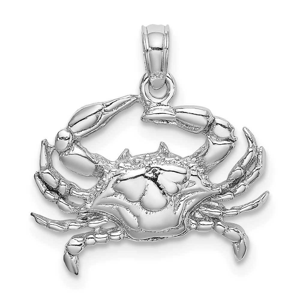 14k White Gold Blue Crab Charm: Precious Accents, Ltd.